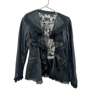 Royal Underground soft leather black boho jacket in xs
